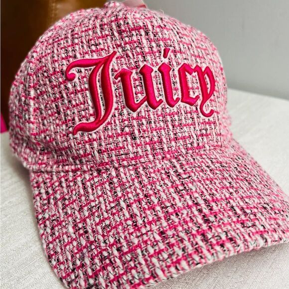 Juicy Couture NWT! Pink Tweed-Style Hat - Picture 3 of 3